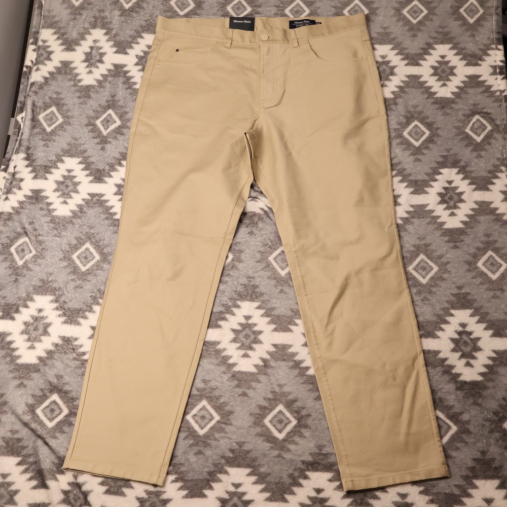 Mizzen Main Mayfield Slim Fit 5 Pocket Pants Light Khaki 40x32 NWT *tiny stain